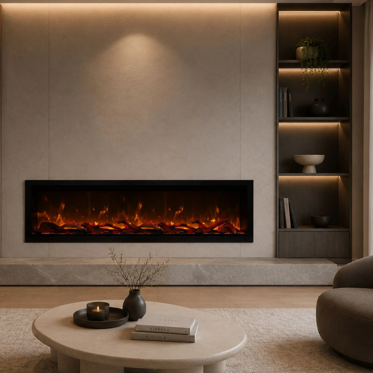Amantii Symmetry Bespoke Xtra Tall 60" Linear Electric Fireplace