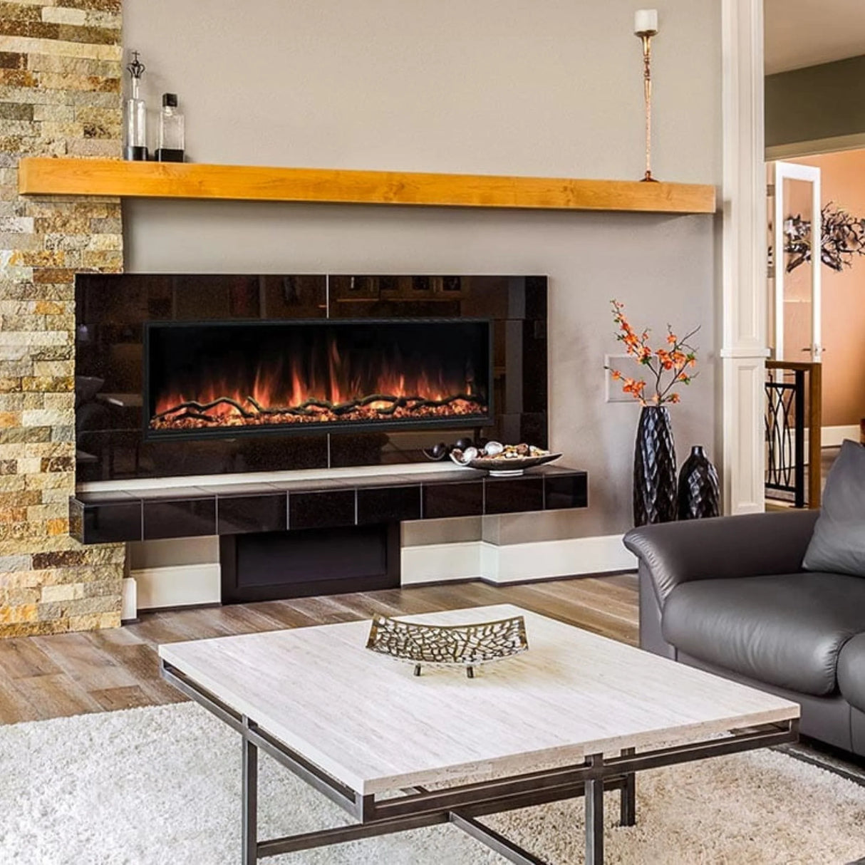 Modern Flames Landscape Pro Slim 96" Linear Build-In Electric Fireplace (MOD LPS-9614)