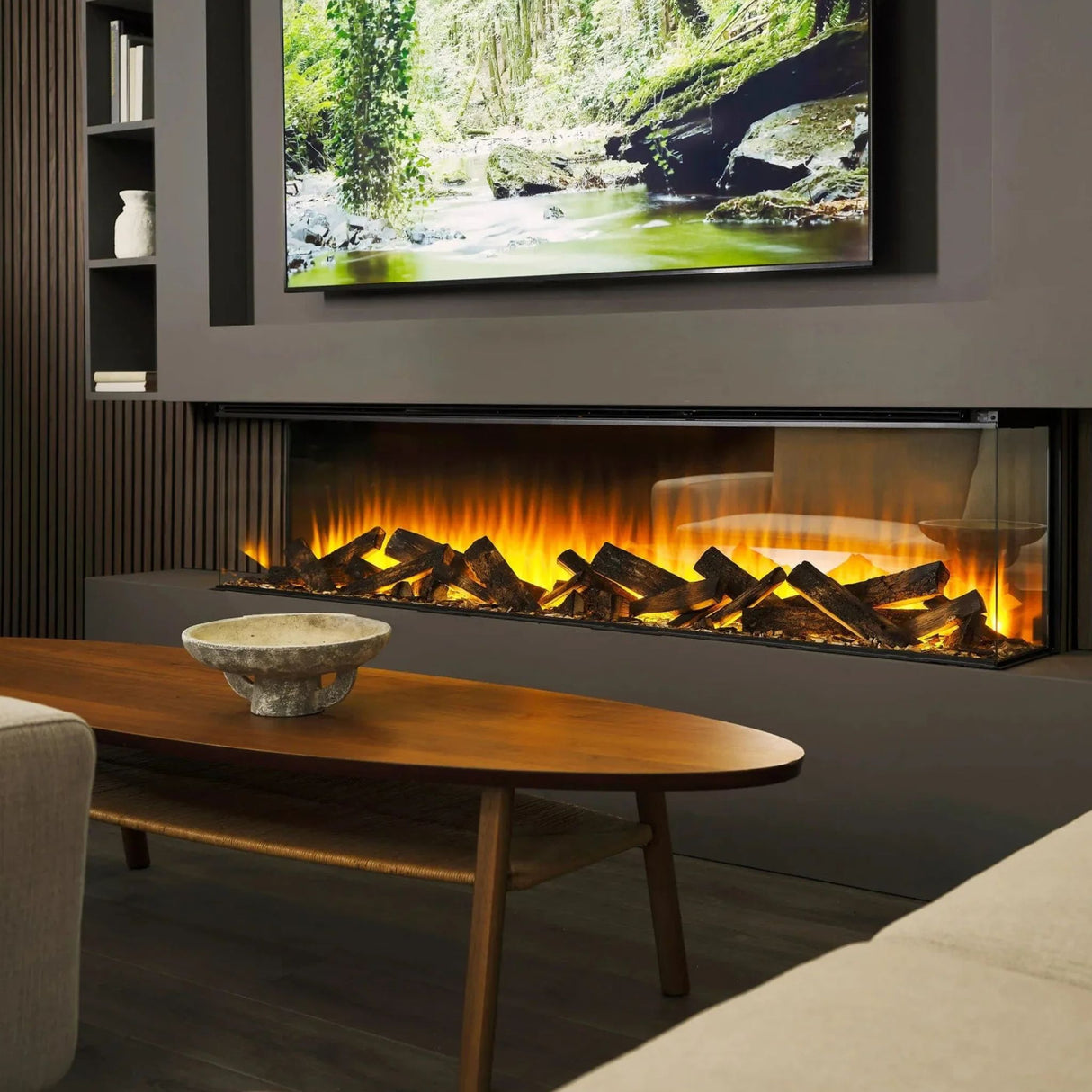 British Fires New Forest 75" Electric Fireplace - Black Edition (FCBUS0027)