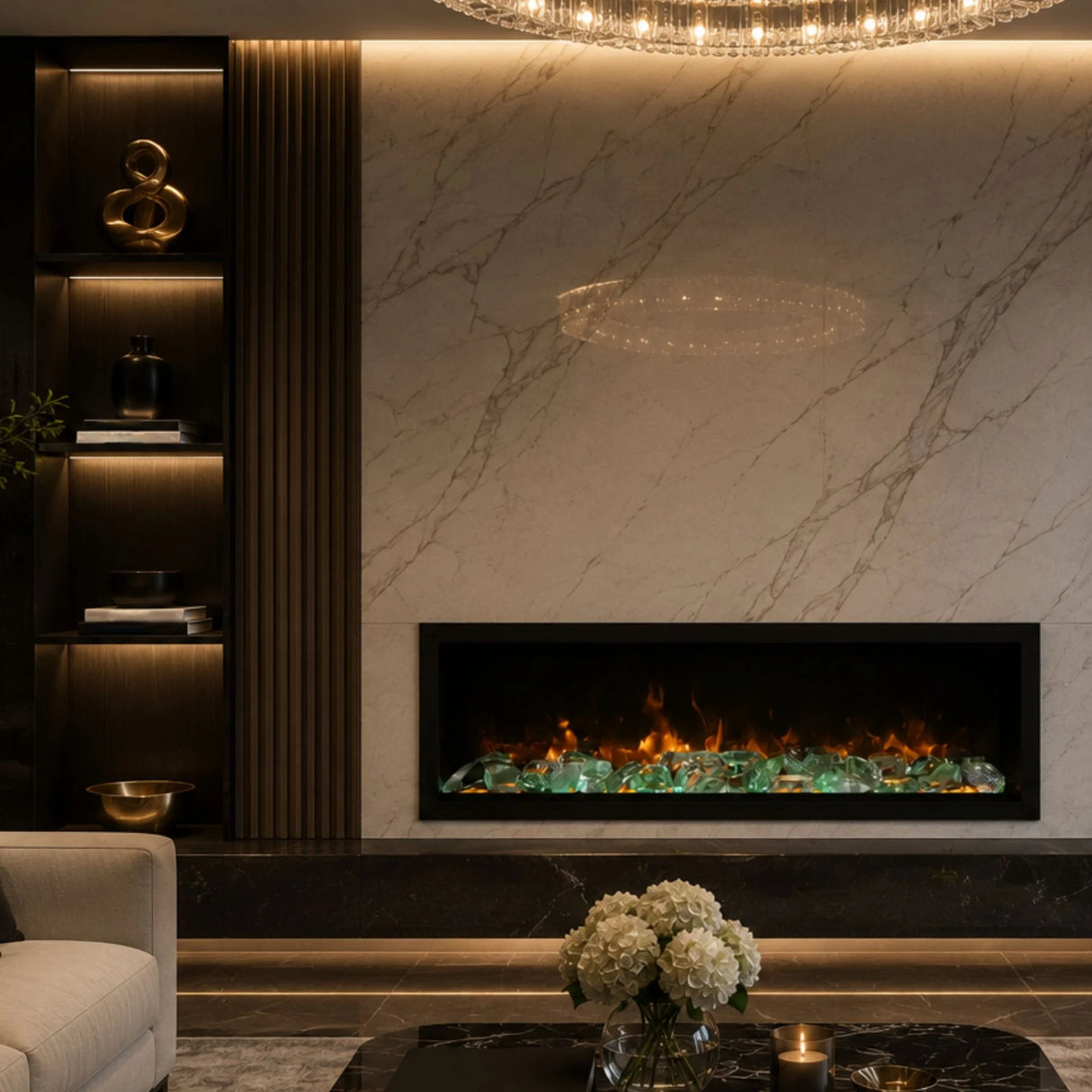 Amantii Symmetry Bespoke Xtra Tall 50" Linear Electric Fireplace