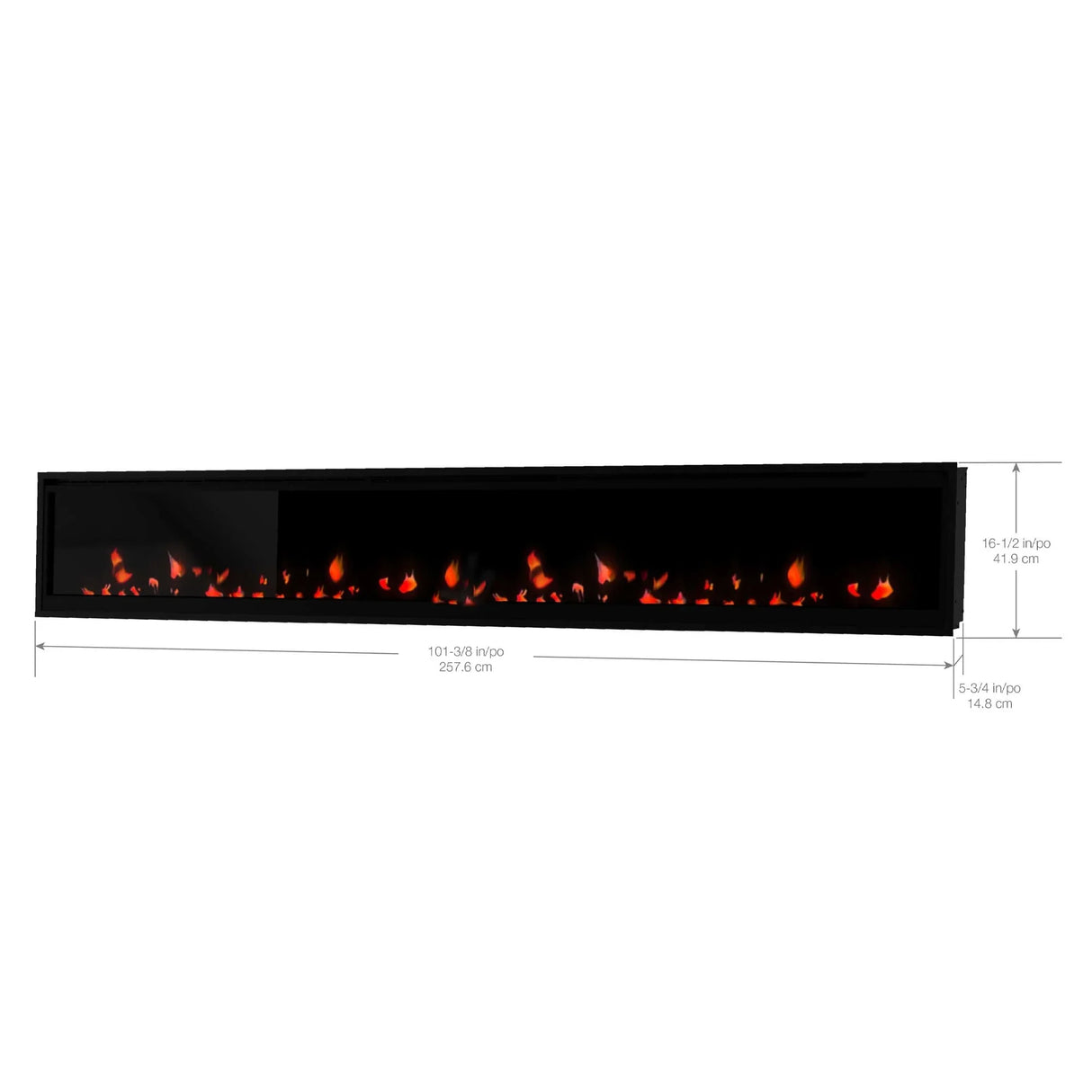 Dimplex Vital Essence 100" electric fireplace dimensions diagram