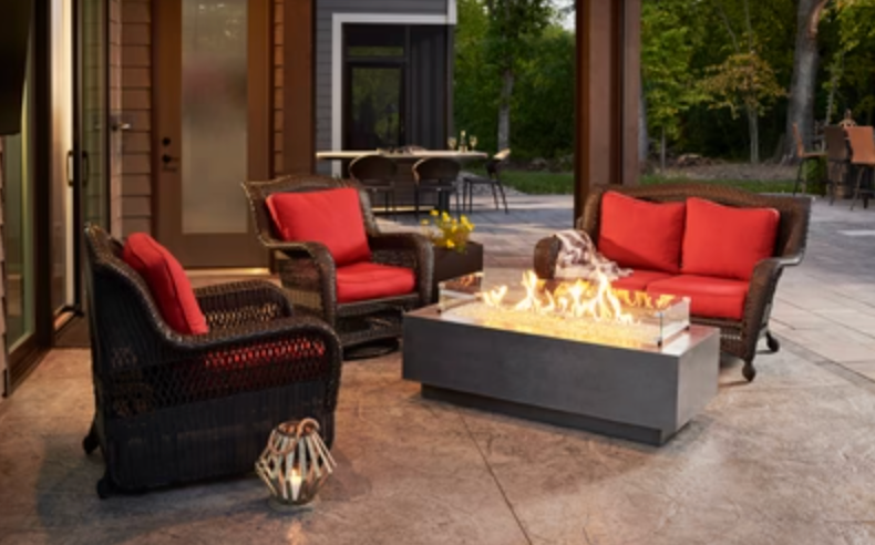 Midnight Mist Cove 54" Linear Gas Fire Pit Table - Fireplace Canada