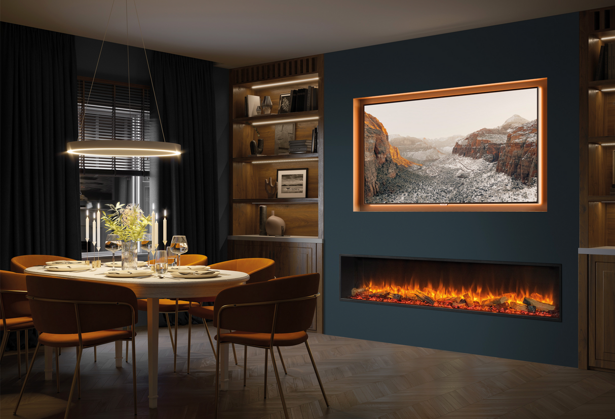 Skope 77" Built-in 3 Sided Fireplace (E195-2) - Fireplace Canada