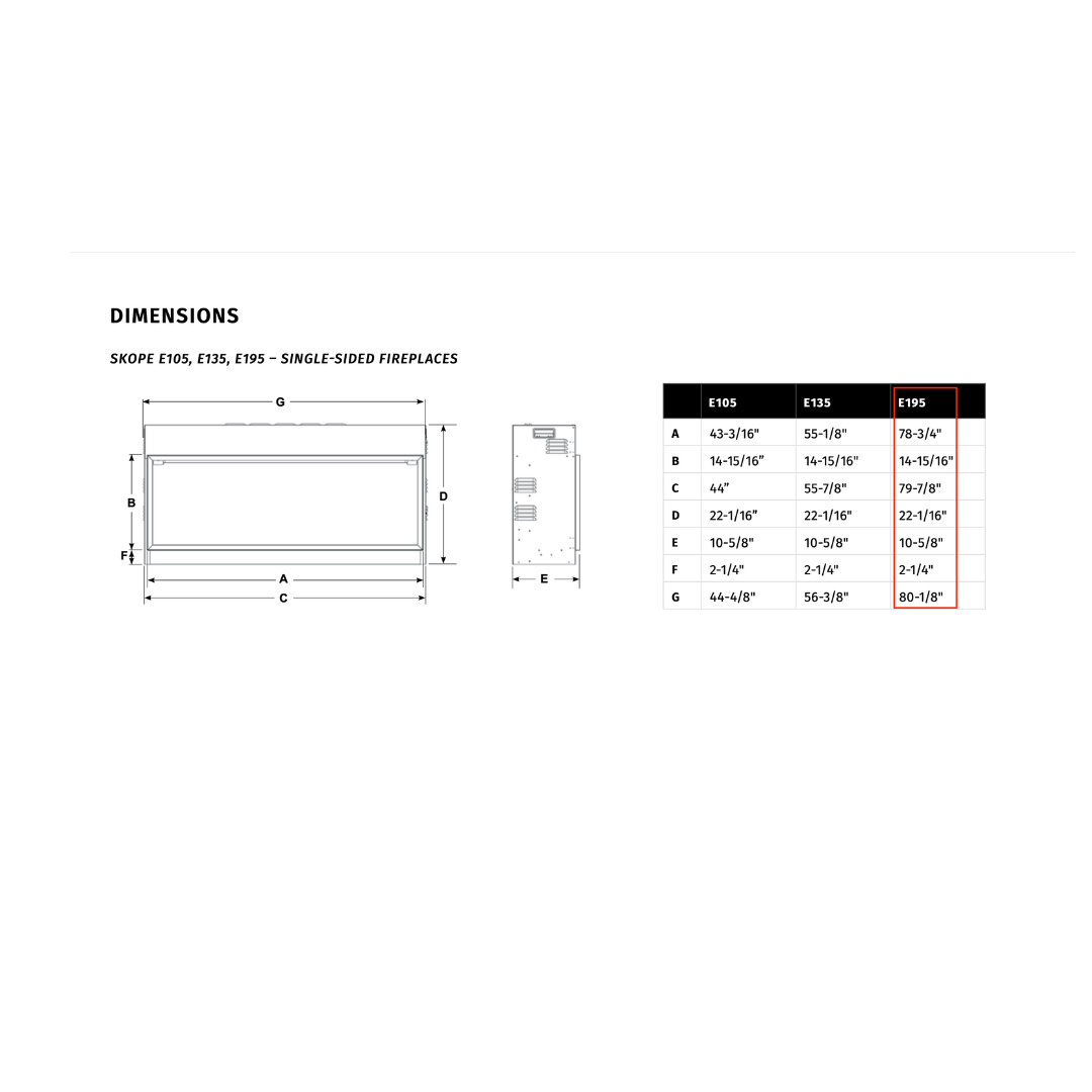 Skope 77" Built-in 3 Sided Fireplace (E195-2) - Fireplace Canada
