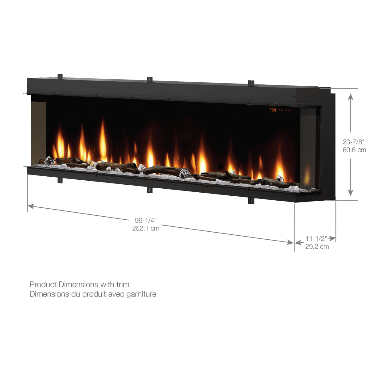 100" Ignitexl Bold Built-in Linear Electric Fireplace