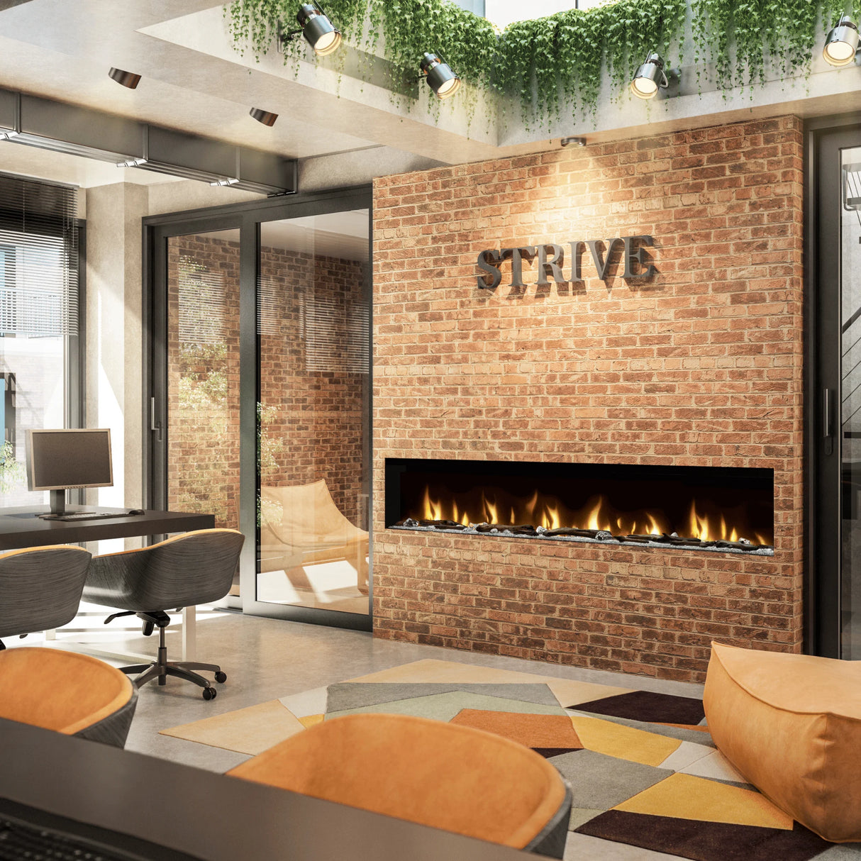 100" Ignitexl Bold Built-in Linear Electric Fireplace