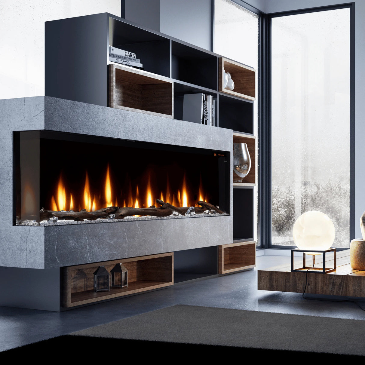 74" Ignitexl Bold Built-in Linear Electric Fireplace