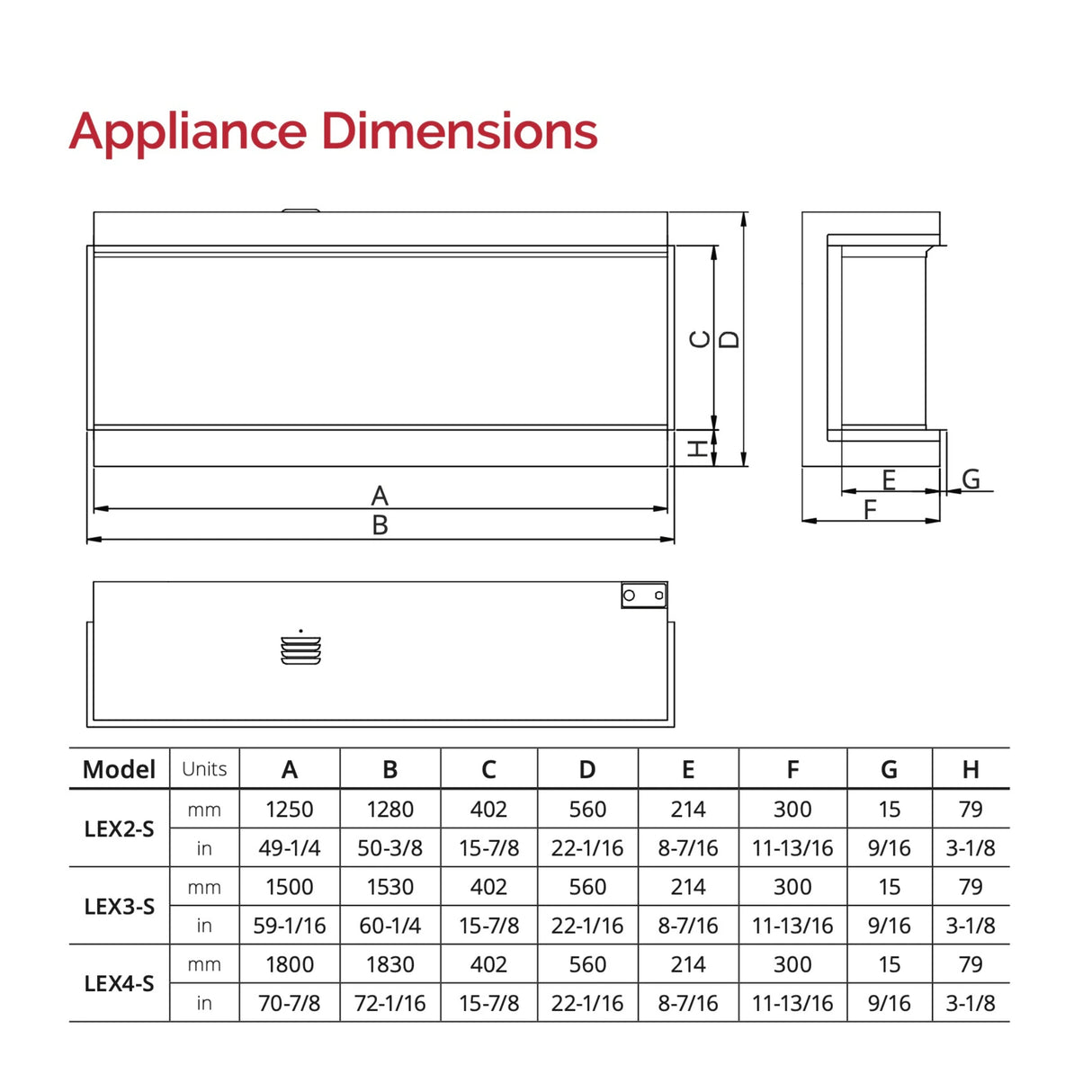 LEX3-S 60" Electric Fireplace