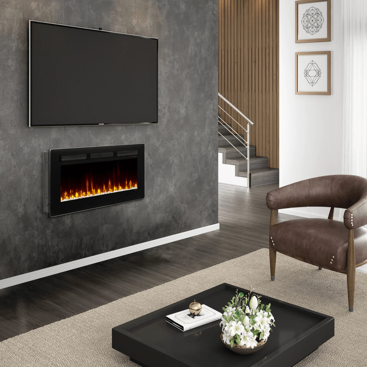 Dimplex Sierra 48" Wall-mounted/Built-In Linear Electric Fireplace