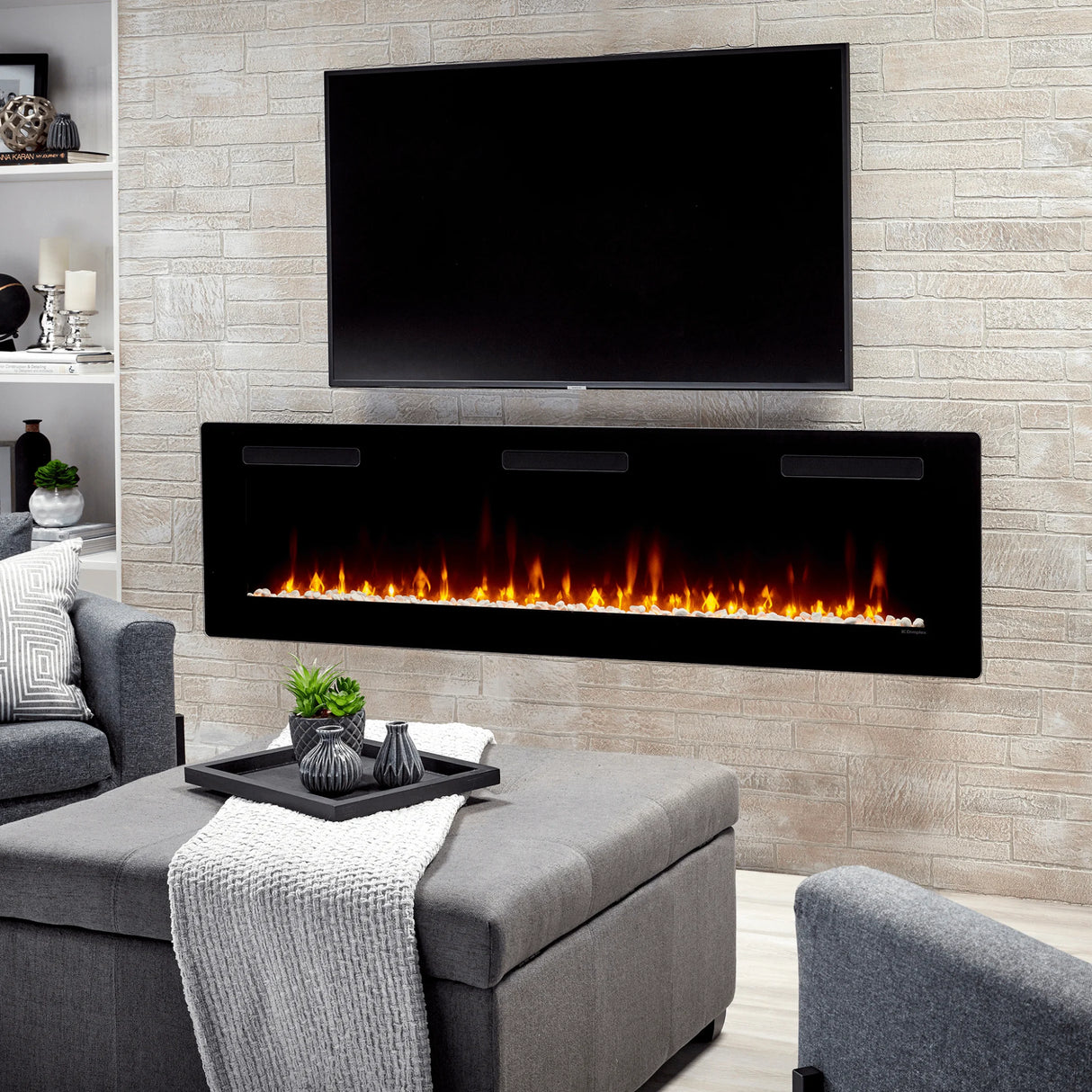 Dimplex Sierra 72" Wall-mounted/Built-In Linear Electric Fireplace