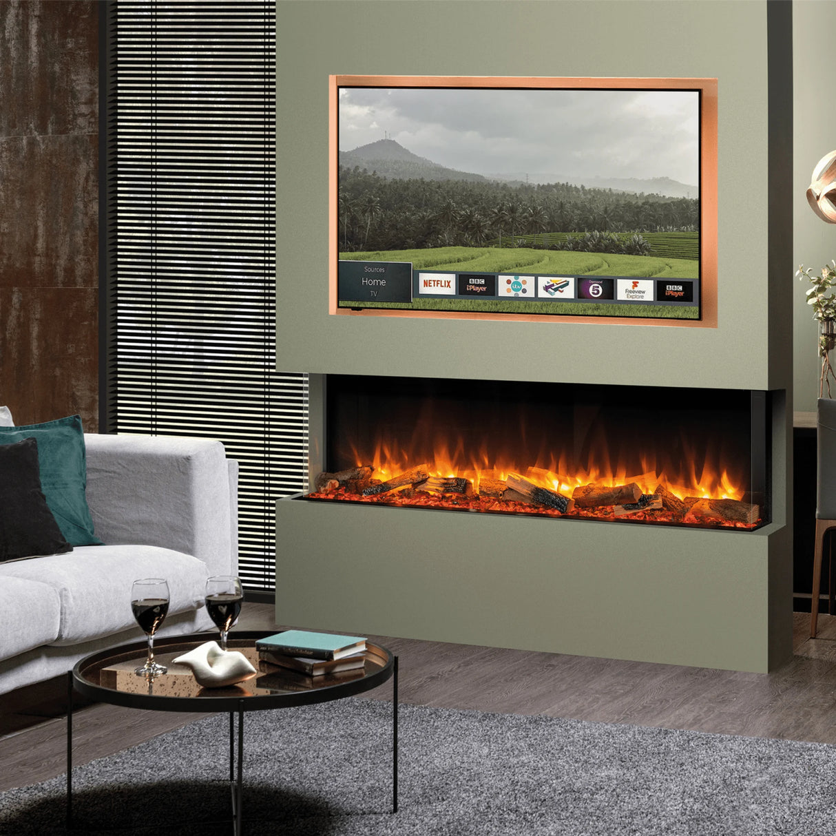 Skope 59" Built-in 3 Sided Fireplace (E150-2)