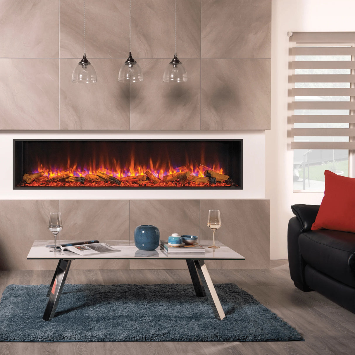 Skope 77" Built-in 3 Sided Fireplace (E195-2)