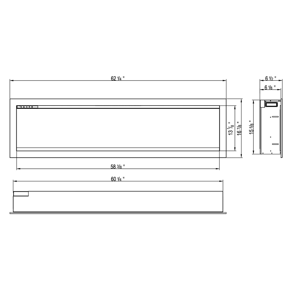 60" Amantii Symmetry Bespoke Electric Fireplace