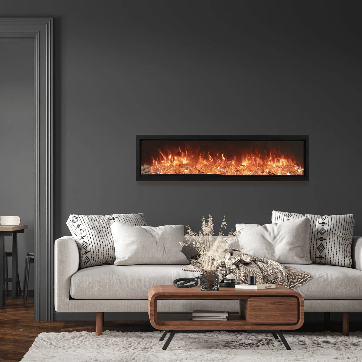 74" Amantii Symmetry Bespoke Electric Fireplace
