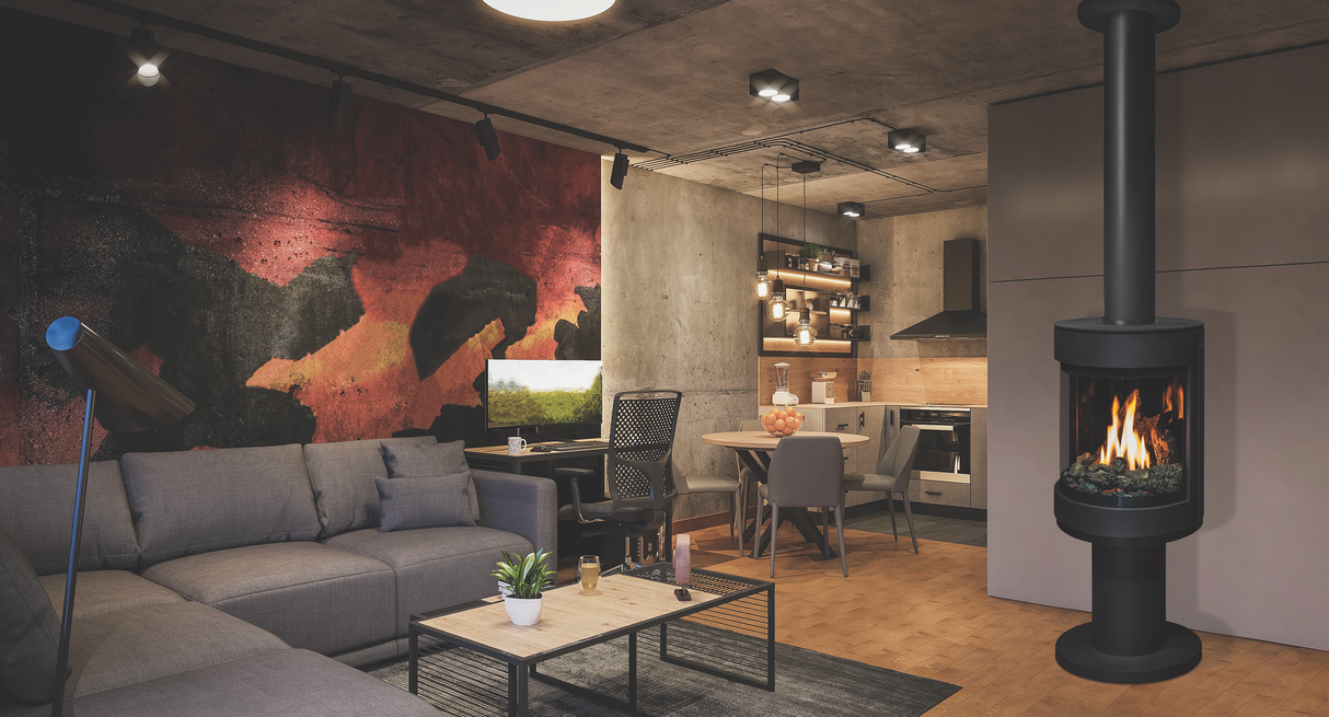 S50 Gas Freestanding Stove Black - Fireplace Canada