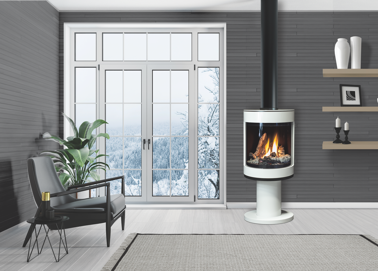 S50 Gas Freestanding Stove White - Fireplace Canada