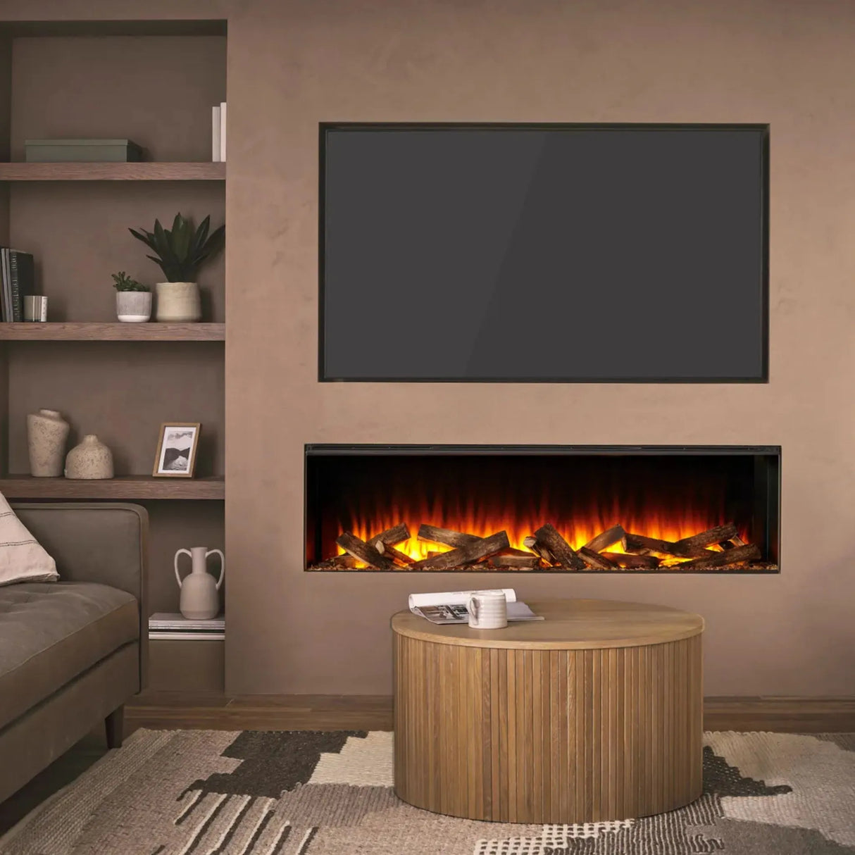 British Fires New Forest 63" Electric Fireplace | Black Edition