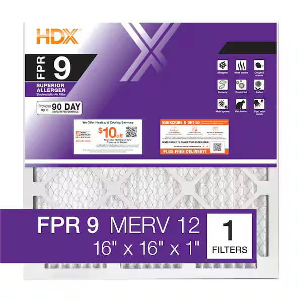 Honeywell 16 x 16 x 1 Air Filter FPR 9