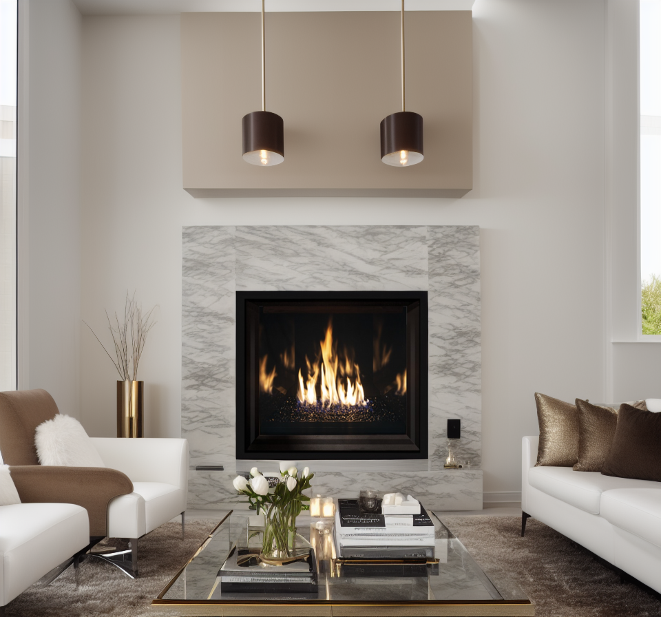 G42 Gas Fireplace- Glass Burner