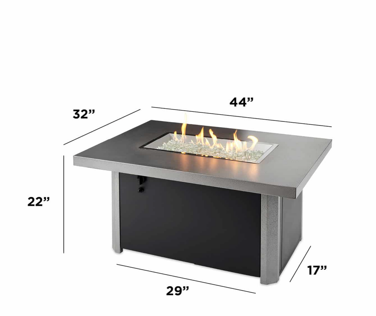 Caden Rectangular Gas Fire Pit Table