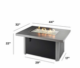 Caden Rectangular Gas Fire Pit Table