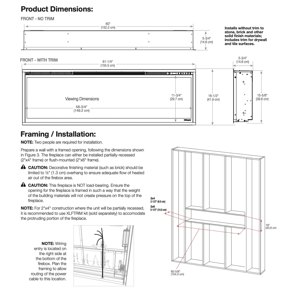 60" Dimplex IgniteXL Built-in Linear Electric Fireplace