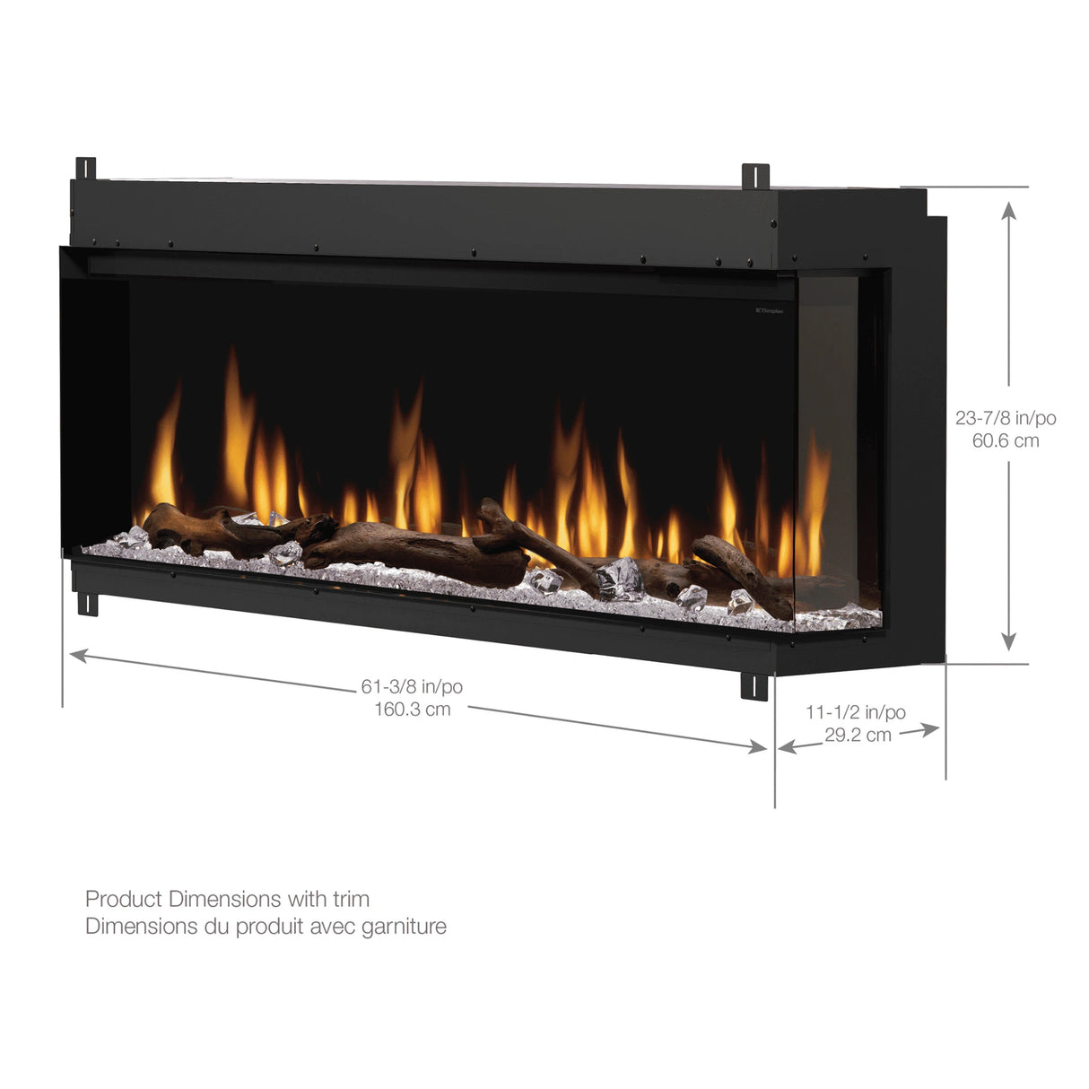 60" Ignitexl Bold Built-in Linear Electric Fireplace
