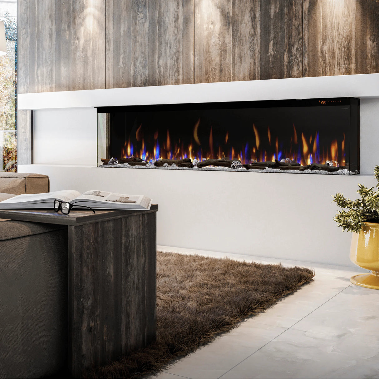 74" Ignitexl Bold Built-in Linear Electric Fireplace