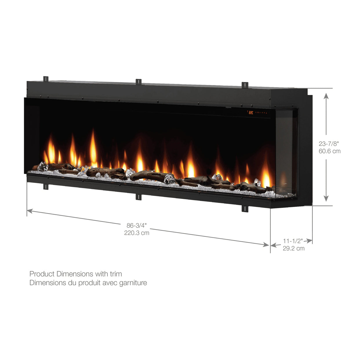 88" Ignitexl Bold Built-in Linear Electric Fireplace