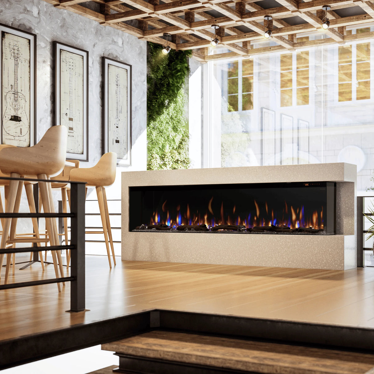 88" Ignitexl Bold Built-in Linear Electric Fireplace