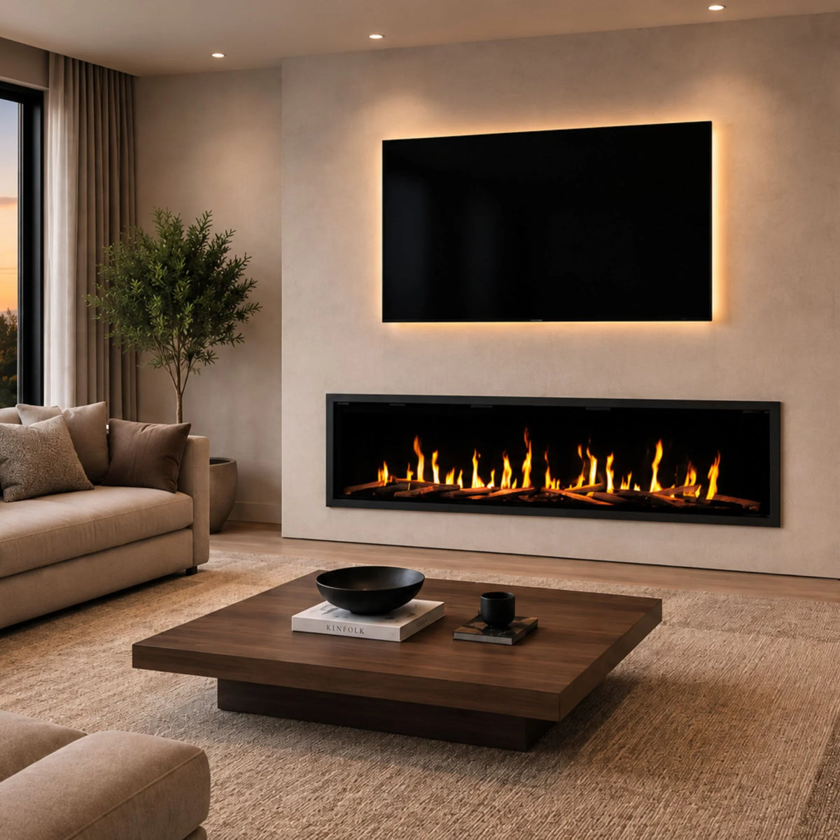 Modern Flames Orion Slim V2 100" Linear Electric Fireplace (OR100-SLIM-V2)
