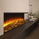48" New Forest Electric Fireplace | Black Edition Fitted With Deluxe Real Logs