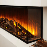 63" New Forest Electric Fireplace | Black Edition Fitted With Deluxe Real Logs