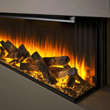 75" New Forest Electric Fireplace | Black Edition Fitted With Deluxe Real Logs