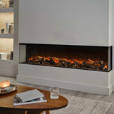 75" New Forest Electric Fireplace | Black Edition Fitted With Deluxe Real Logs