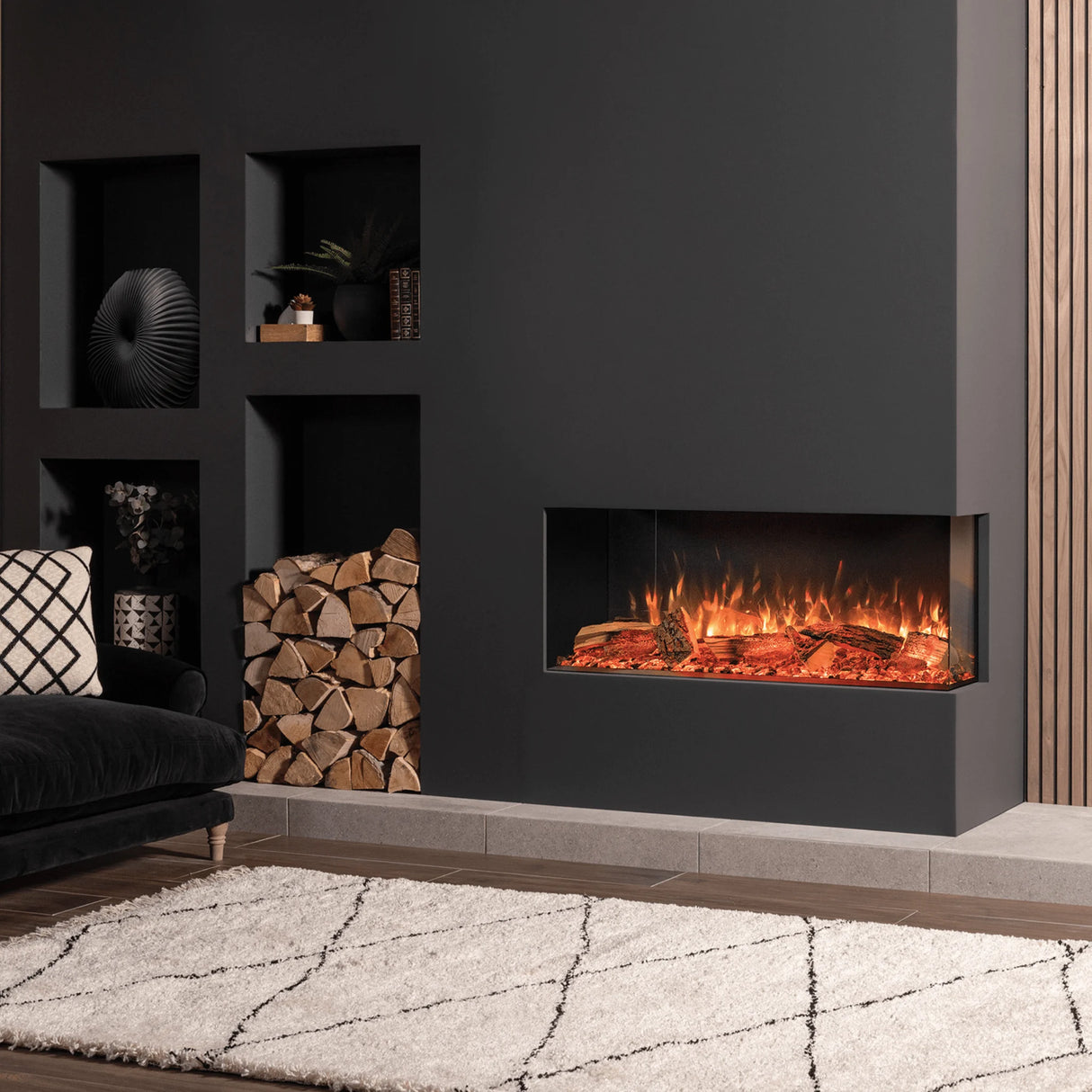 Onyx 43" Built-in 3 Sided Fireplace (EX110)