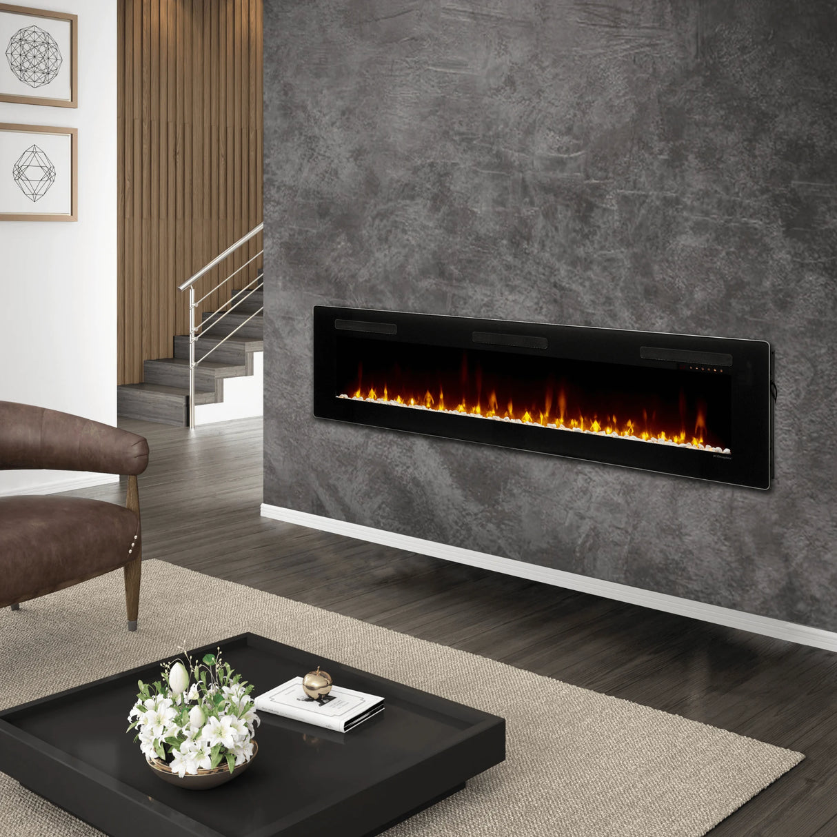 Dimplex Sierra 72" Wall-mounted/Built-In Linear Electric Fireplace
