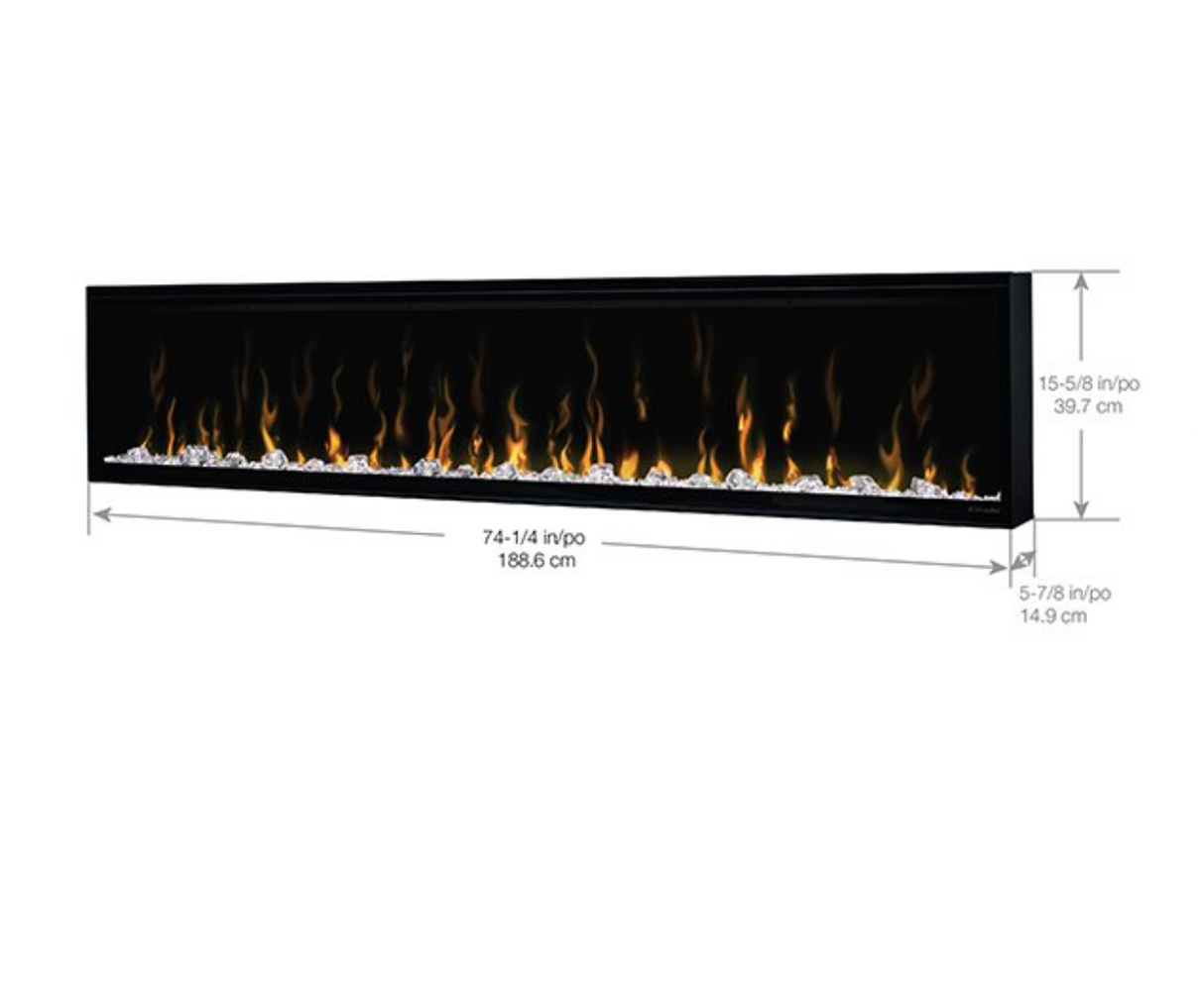 74" Dimplex IgniteXL Built-in Linear Electric Fireplace