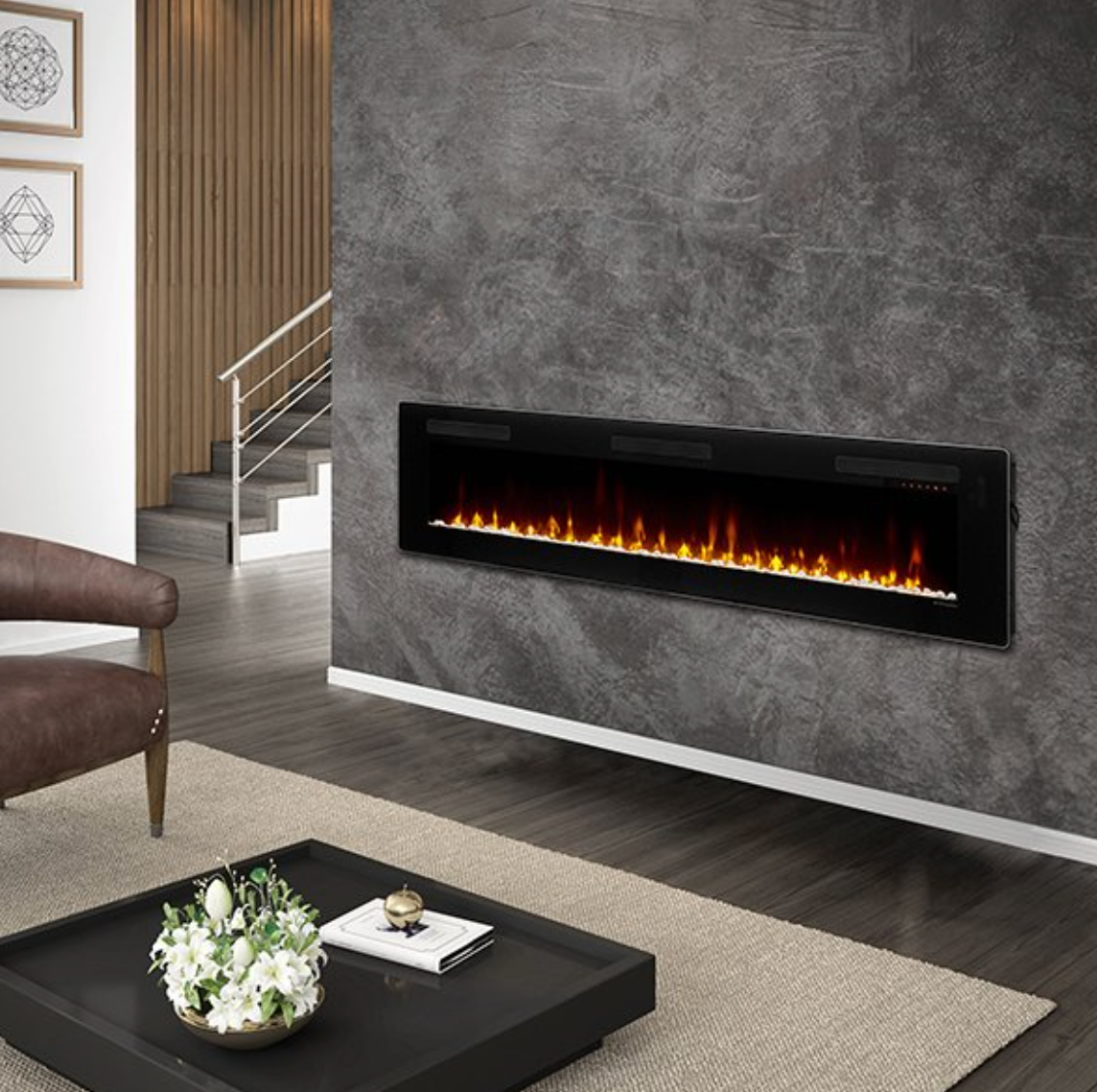 Dimplex Sierra 72" Wall-mounted/Built-In Linear Electric Fireplace