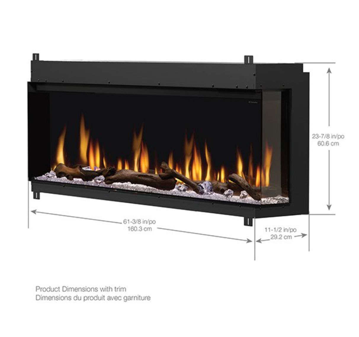 60" Ignitexl Bold Built-in Linear Electric Fireplace
