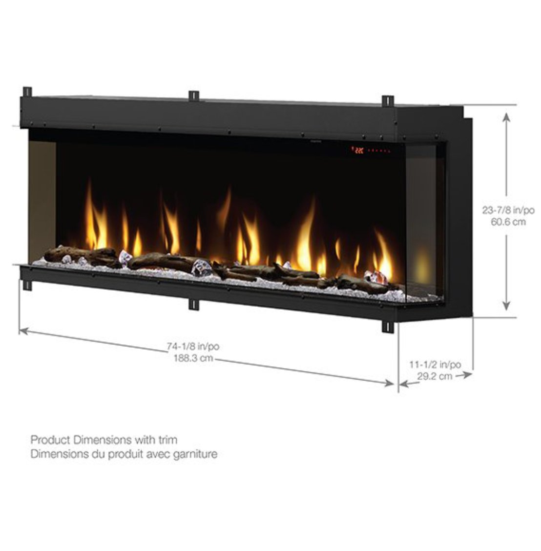 74" Ignitexl Bold Built-in Linear Electric Fireplace