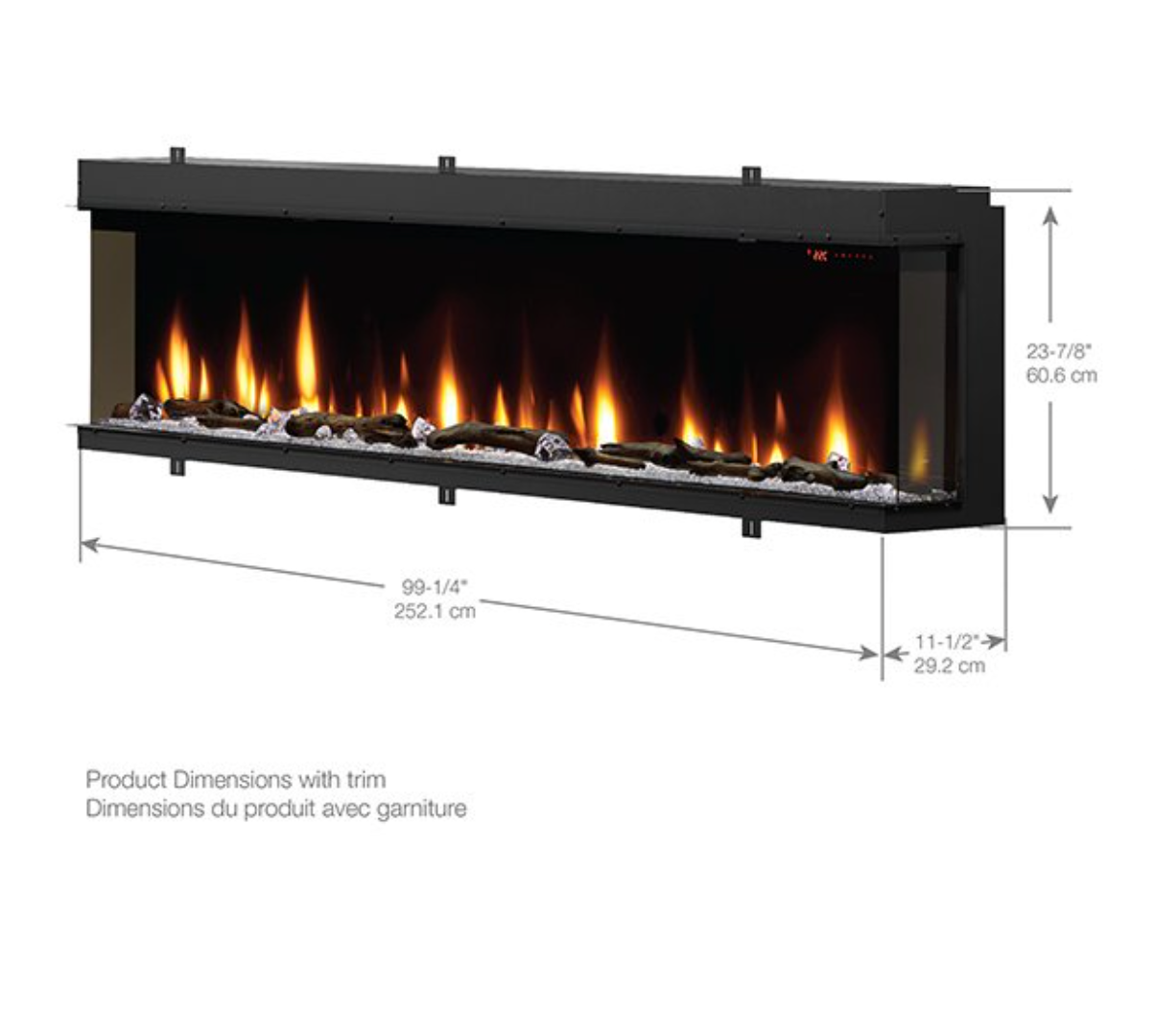 100" Ignitexl Bold Built-in Linear Electric Fireplace